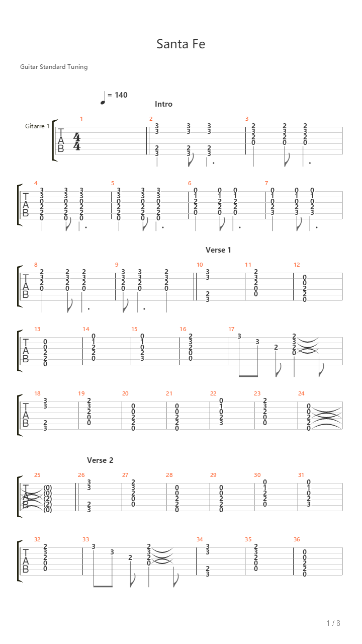 Santa Fe吉他谱