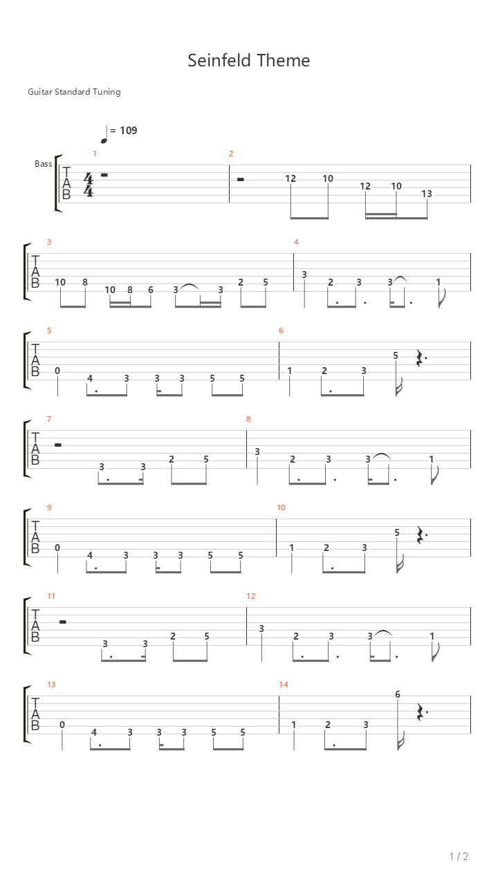 Seinfeld Theme Song吉他谱