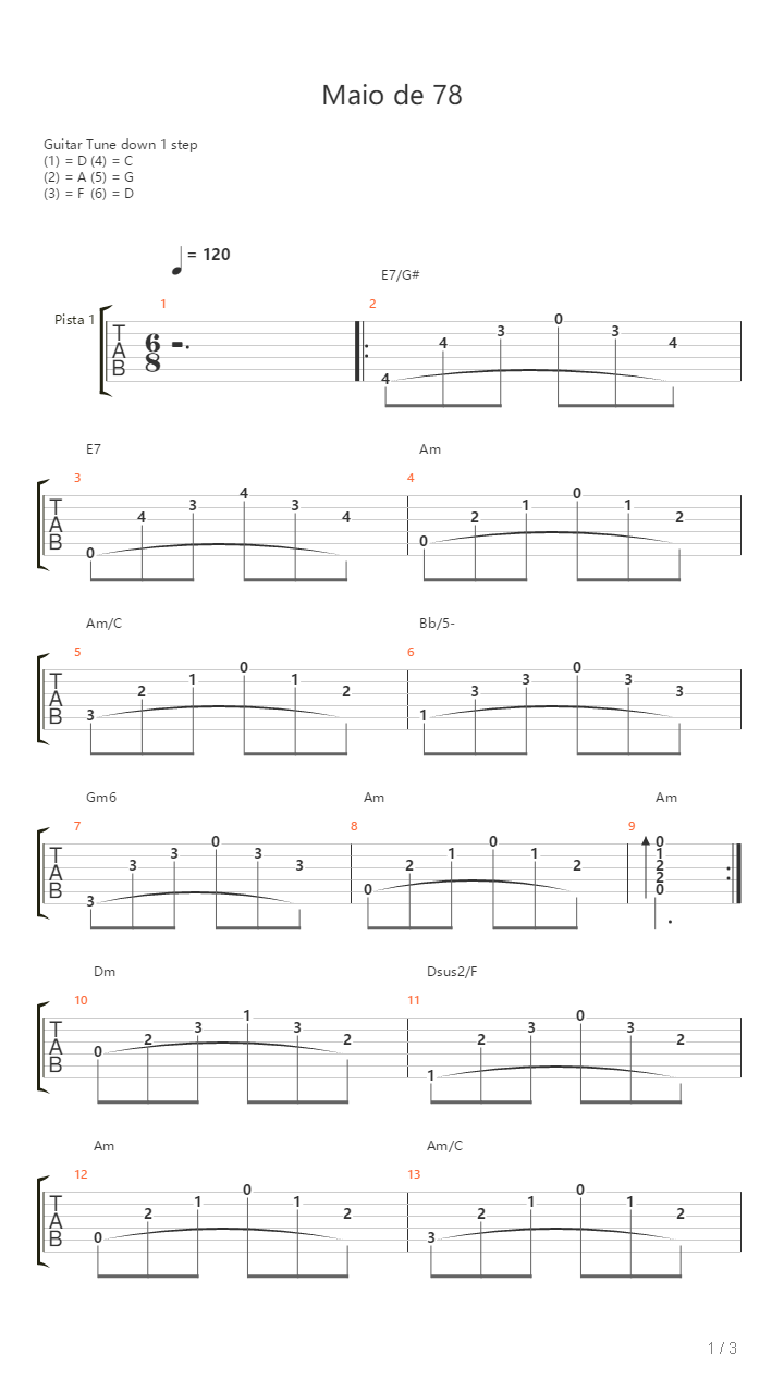 Maio De 78吉他谱