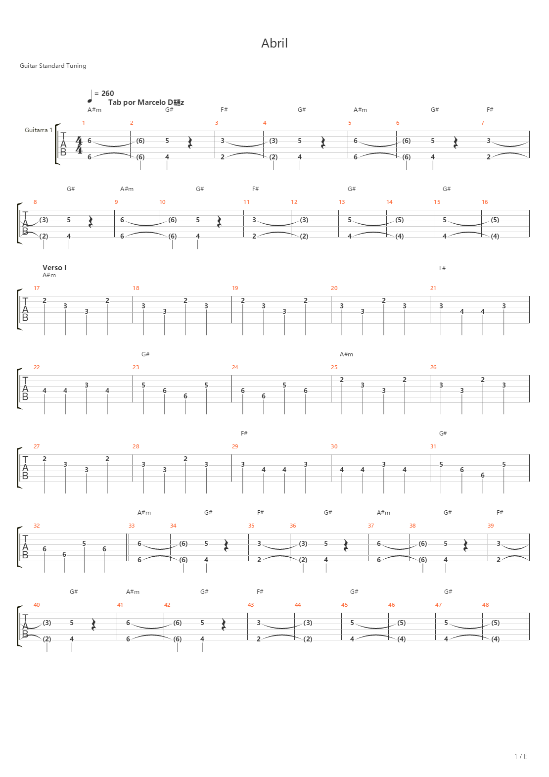Abril吉他谱