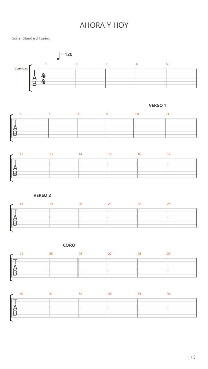 Ahora Y Hoy吉他谱