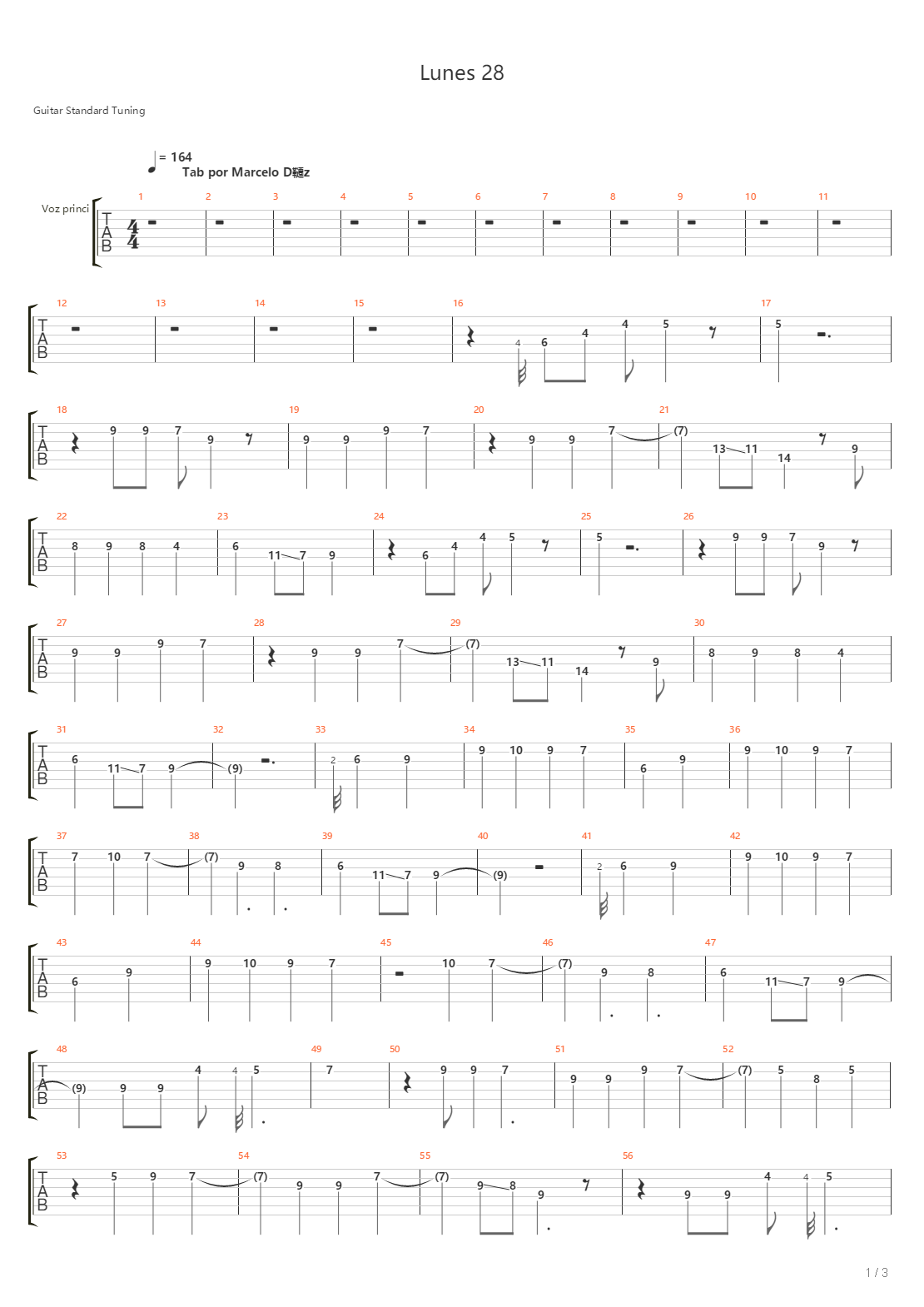 Lunes 28吉他谱