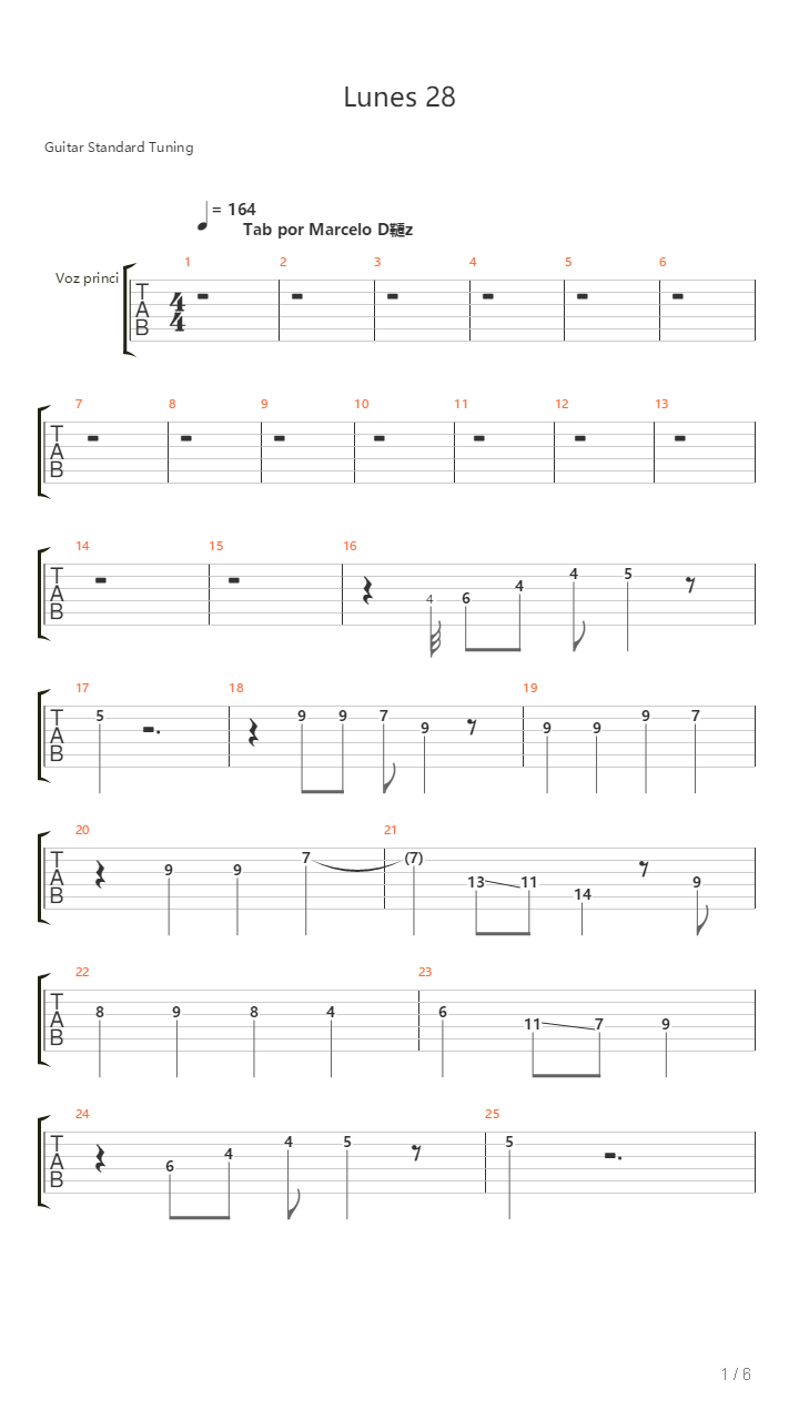 Lunes 28吉他谱