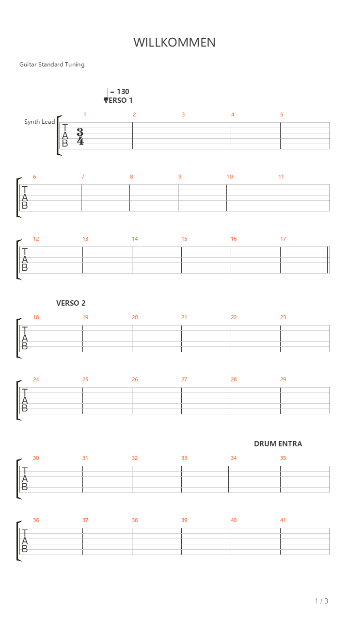 Willkommen吉他谱