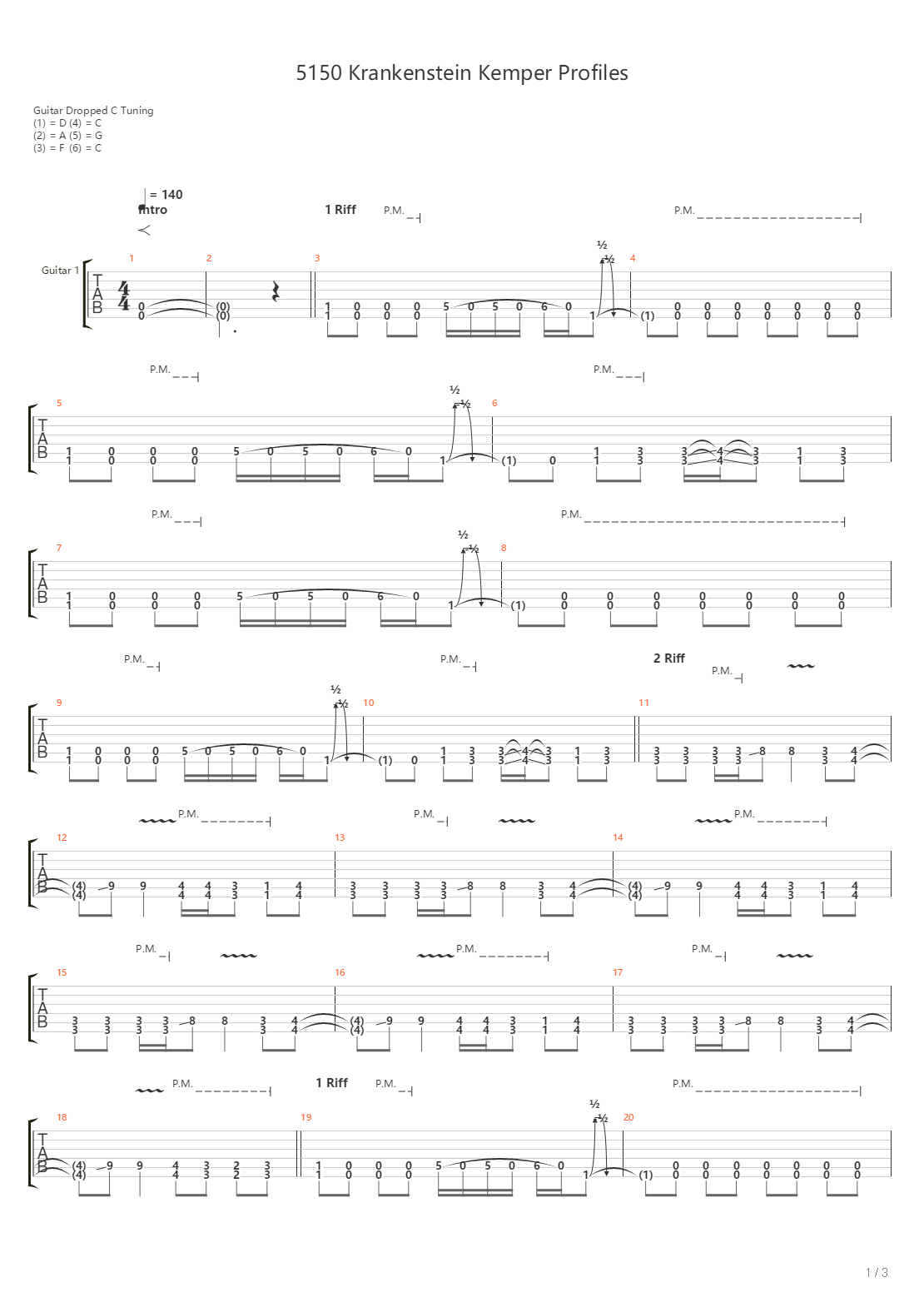 5150 Krankenstein Kemper Profiles吉他谱