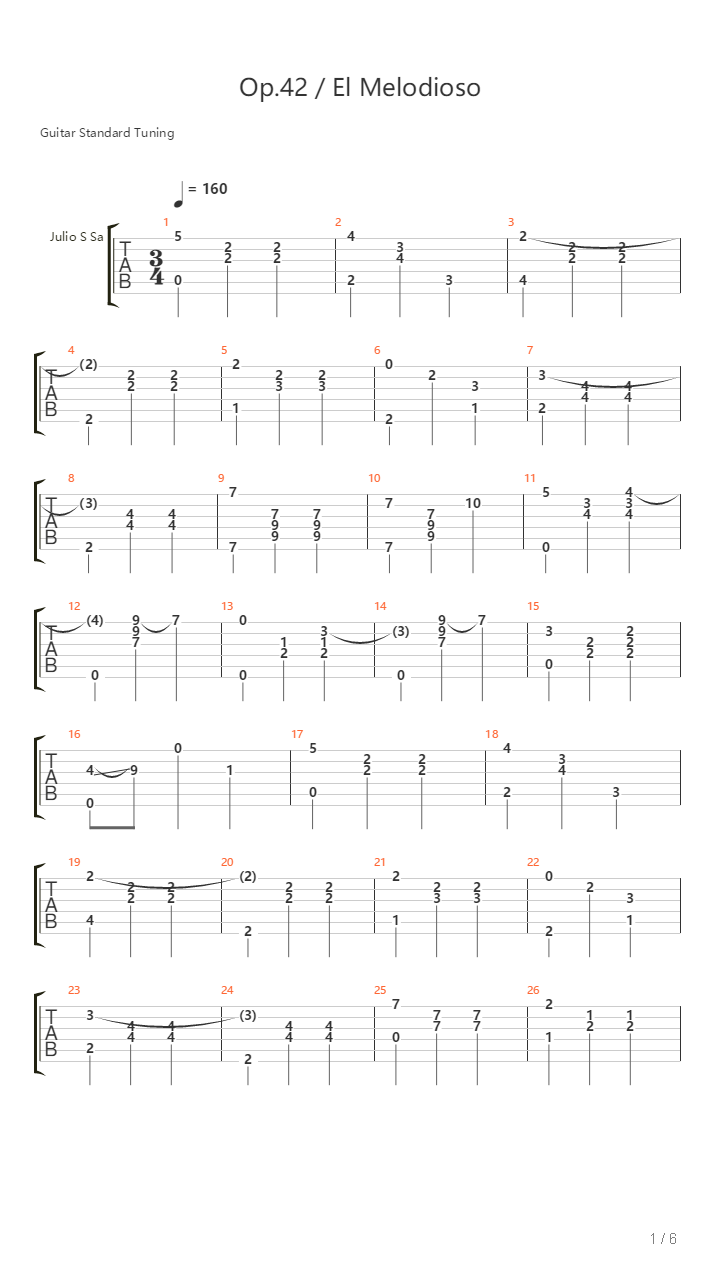 El Melodioso吉他谱