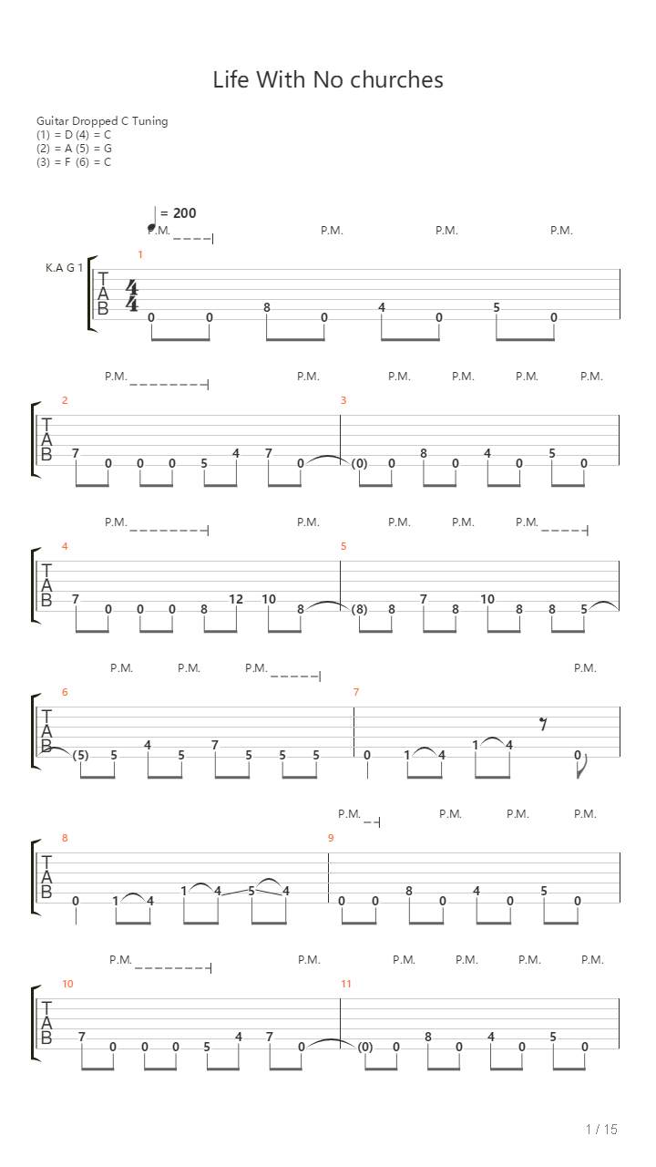 Life With No Churches吉他谱