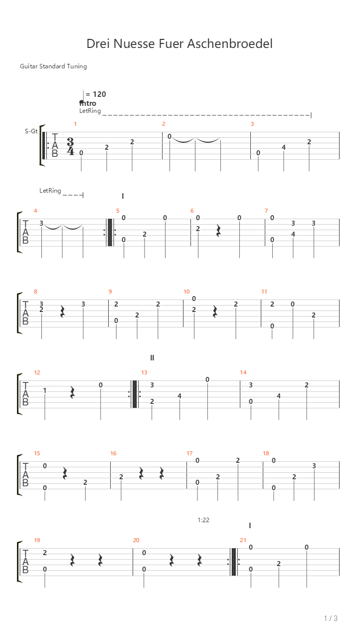 Drei Nuesse Fuer Aschenbroedel吉他谱