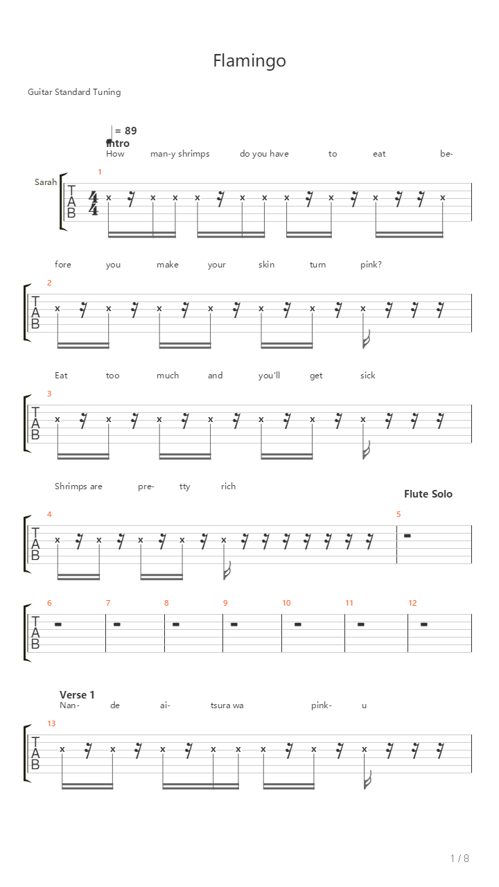 Flamingo吉他谱