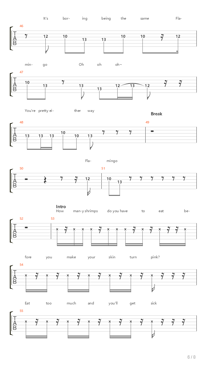 Flamingo吉他谱