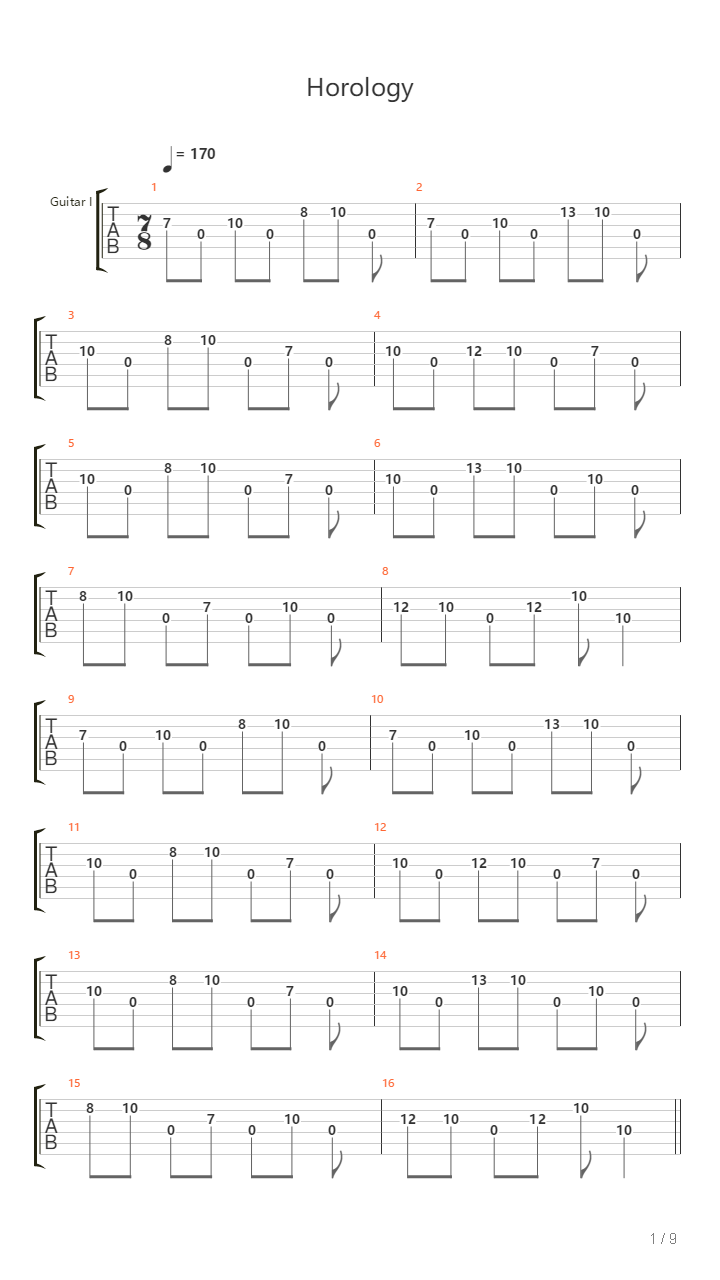Horology吉他谱
