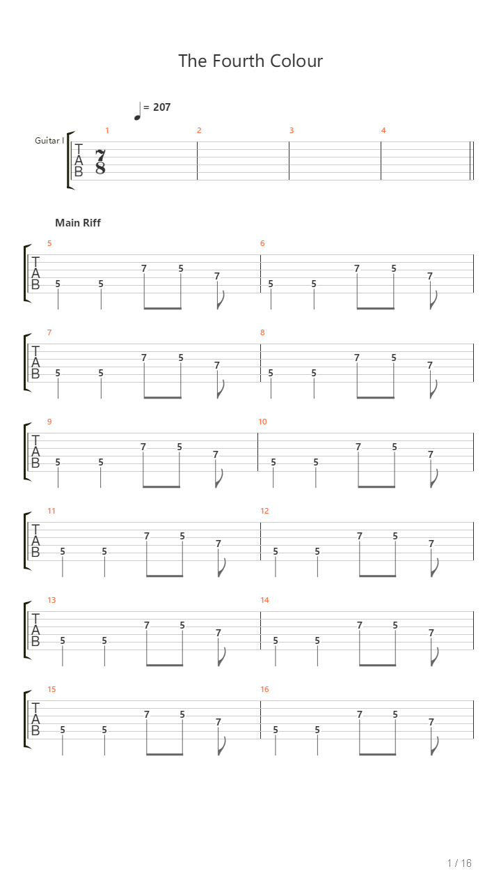 The Fourth Colour吉他谱