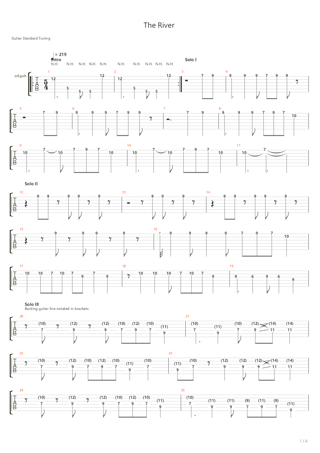 The River solo吉他谱