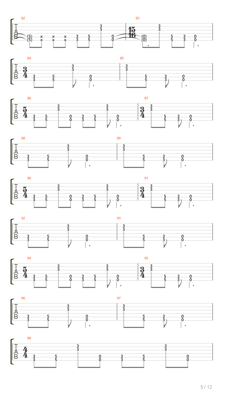 Norte Y Bravo吉他谱