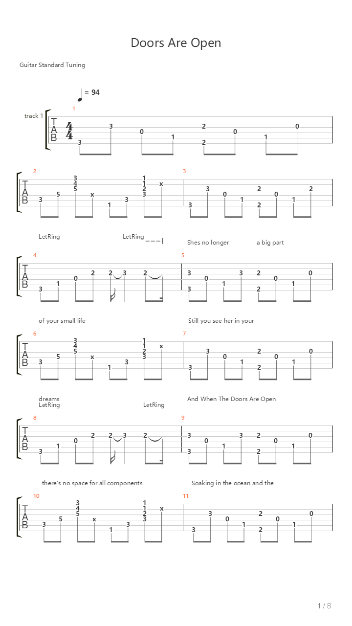 Doors Are Open吉他谱