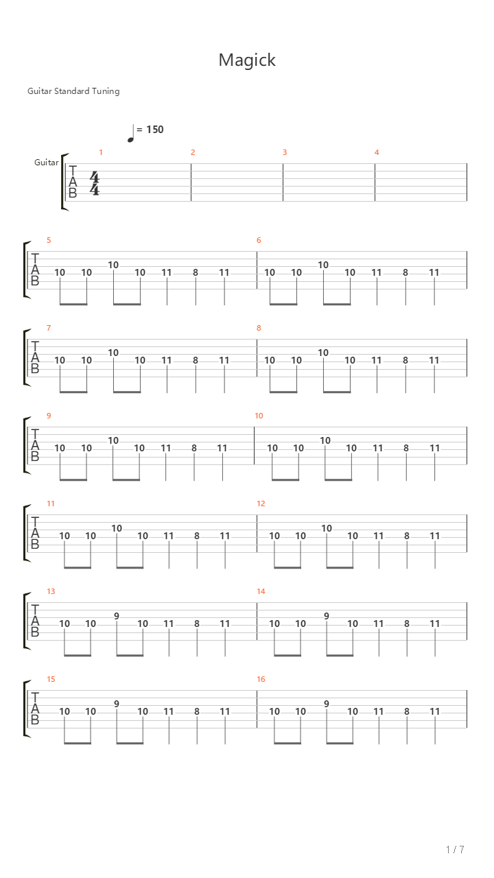 Magick吉他谱
