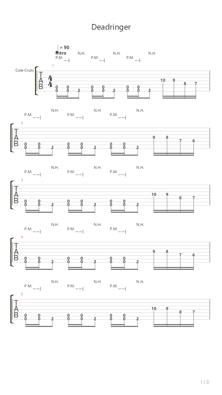 Deadringer吉他谱