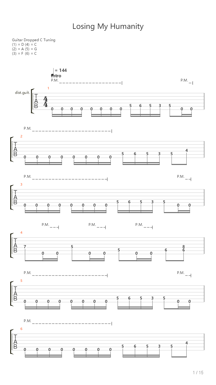 Losing My Humanity吉他谱