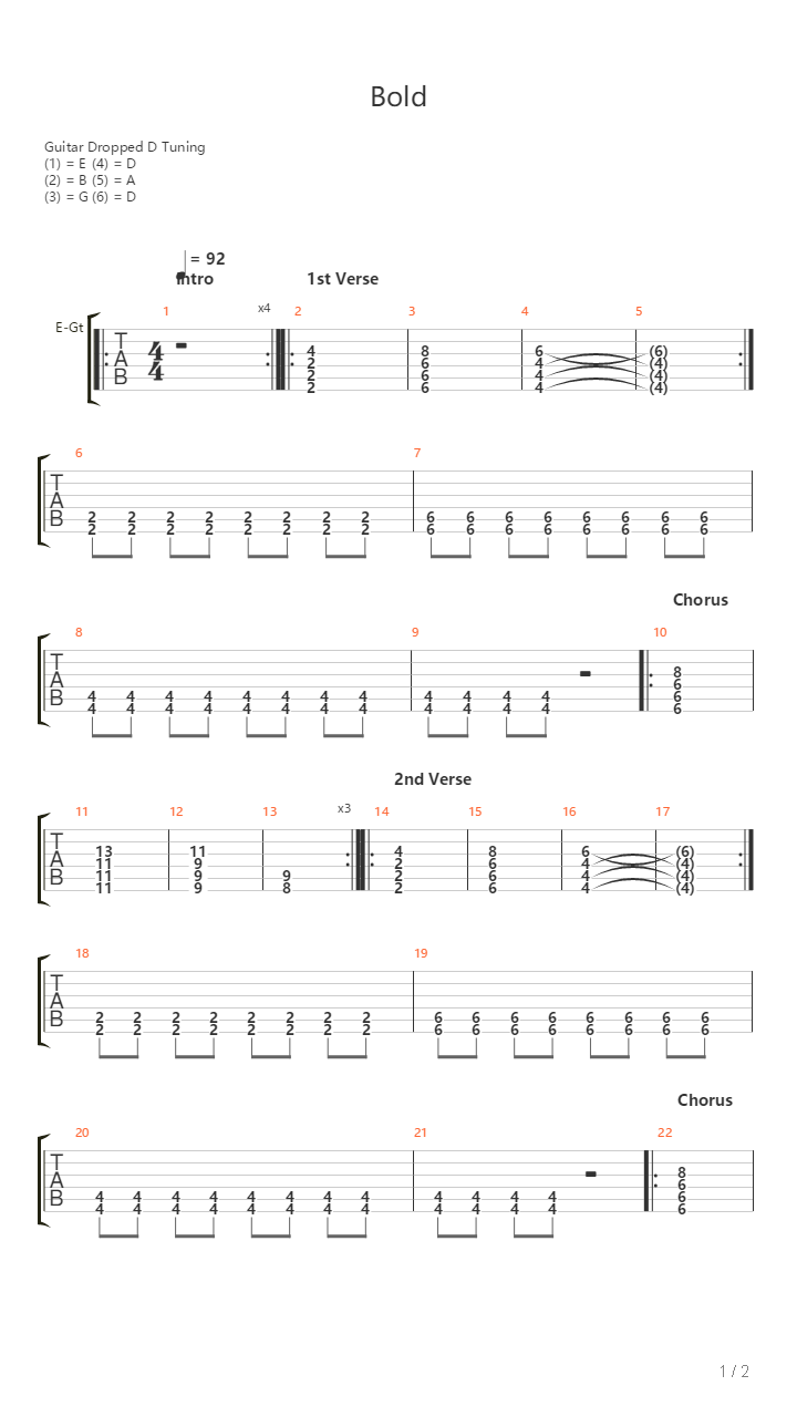 Bold吉他谱
