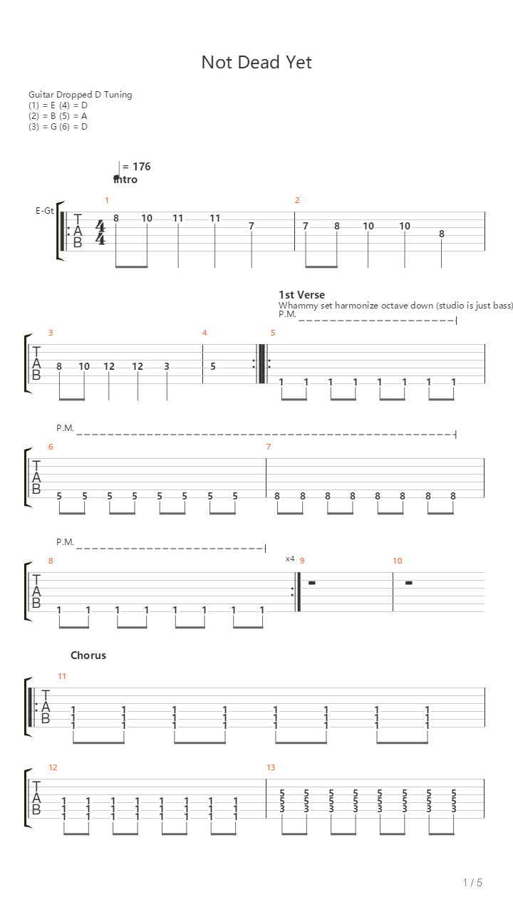 Not Dead Yet吉他谱