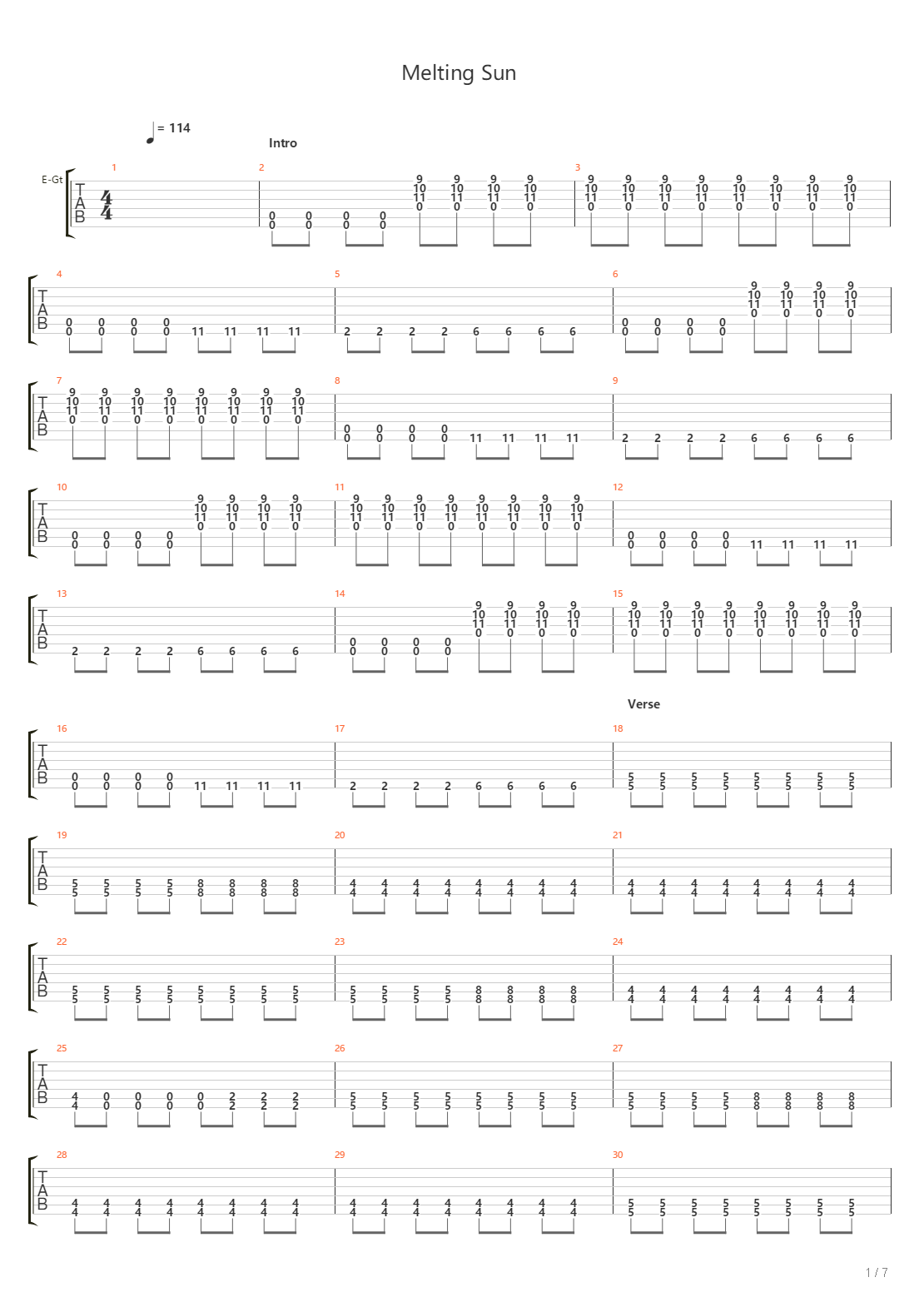 Melting Sun Vii吉他谱