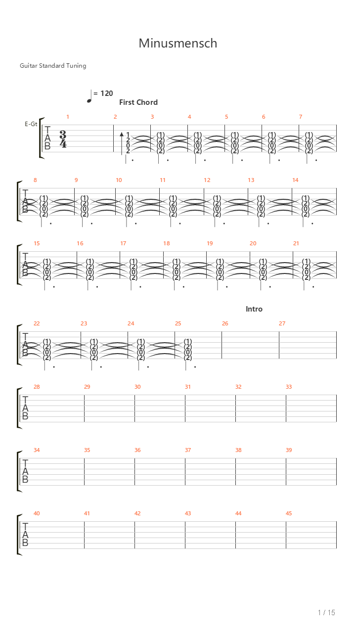 Minusmensch吉他谱