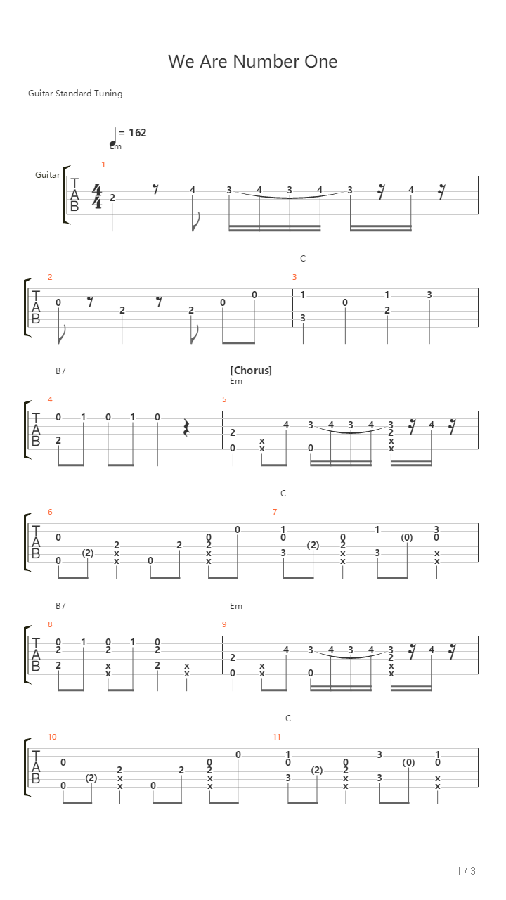 We Are Number One吉他谱