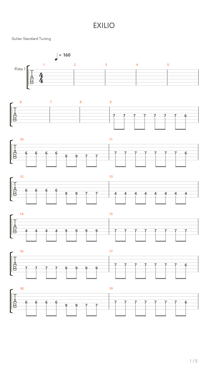 Exilio吉他谱