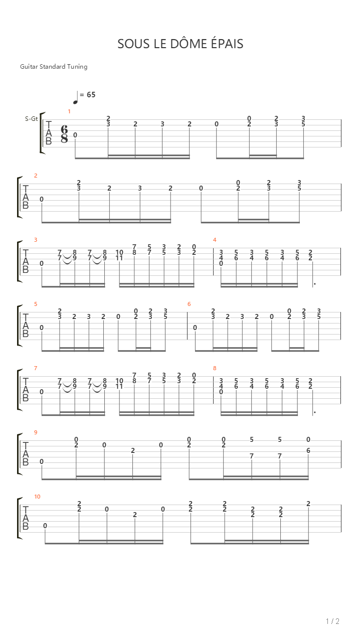 Lakme - Sous Le Dome Epais吉他谱