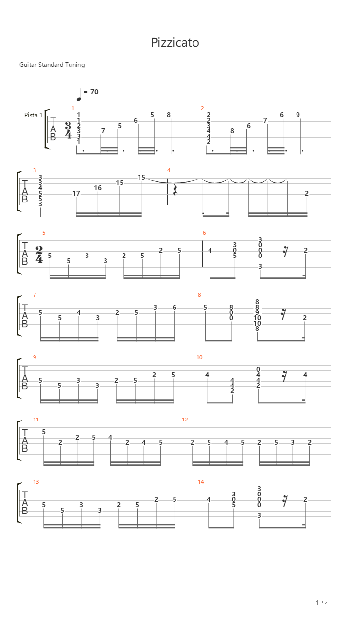 Sylvia - Pizzicato吉他谱