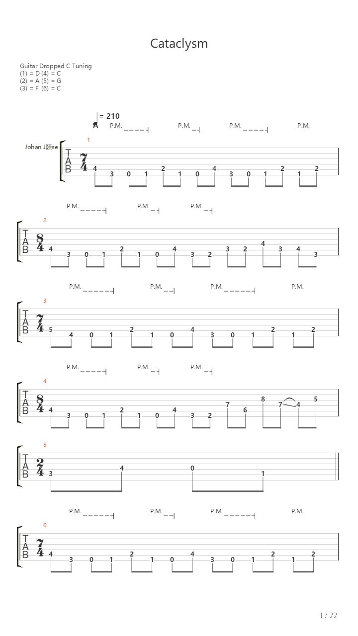 Cataclysm吉他谱