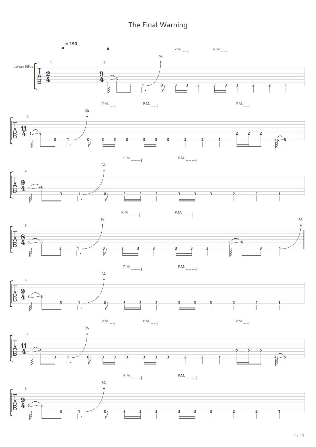 The Final Warning吉他谱