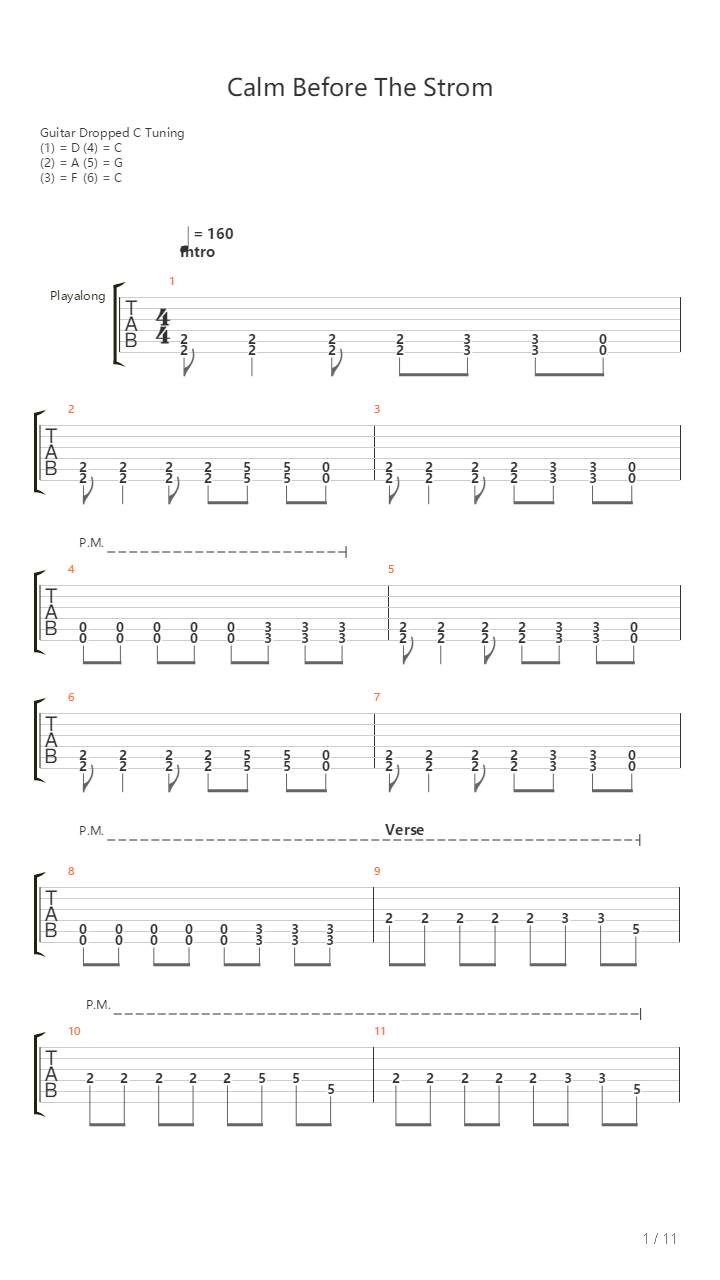 Calm Before The Storm吉他谱
