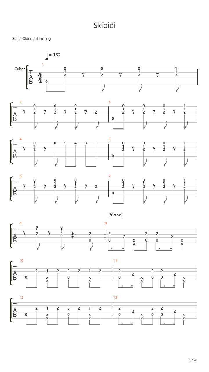 Skibidi吉他谱