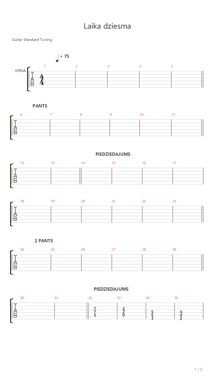 Dzimta Valoda吉他谱