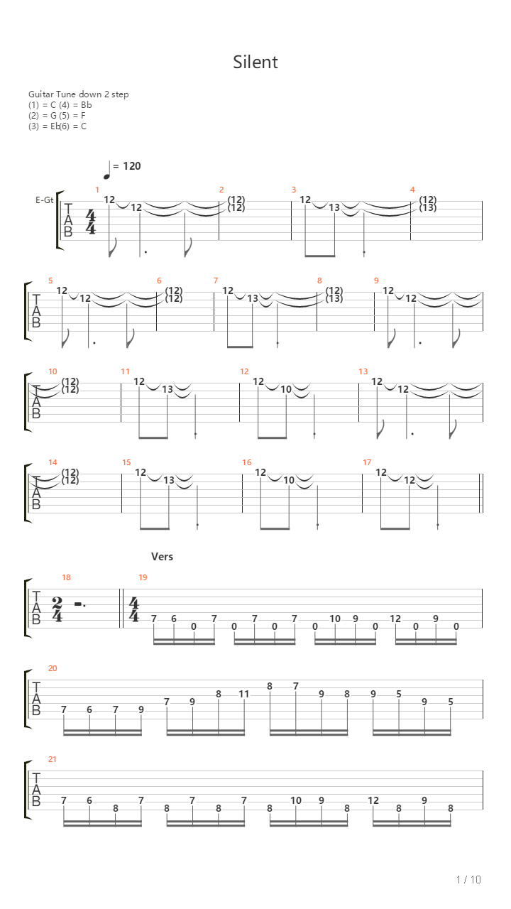 Silent吉他谱