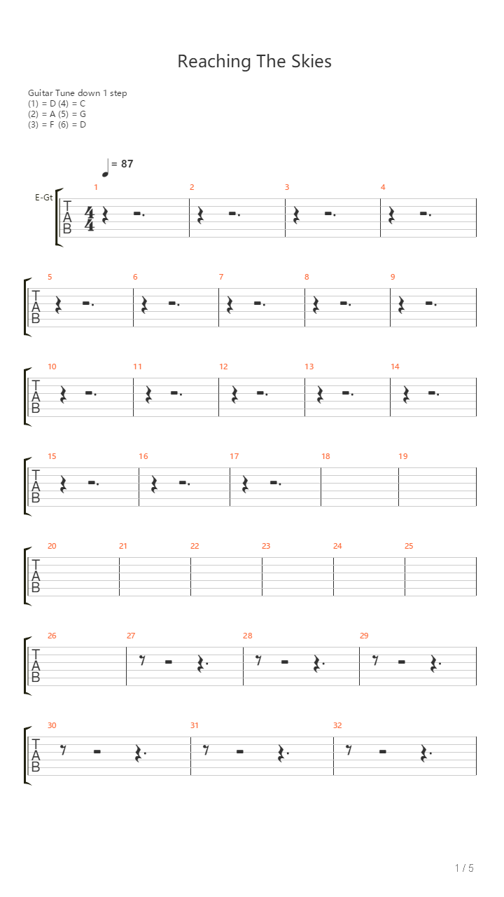 Reaching The Skies吉他谱