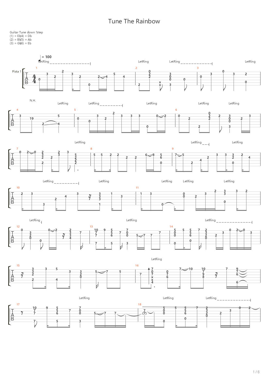 Tune The Rainbow On吉他谱