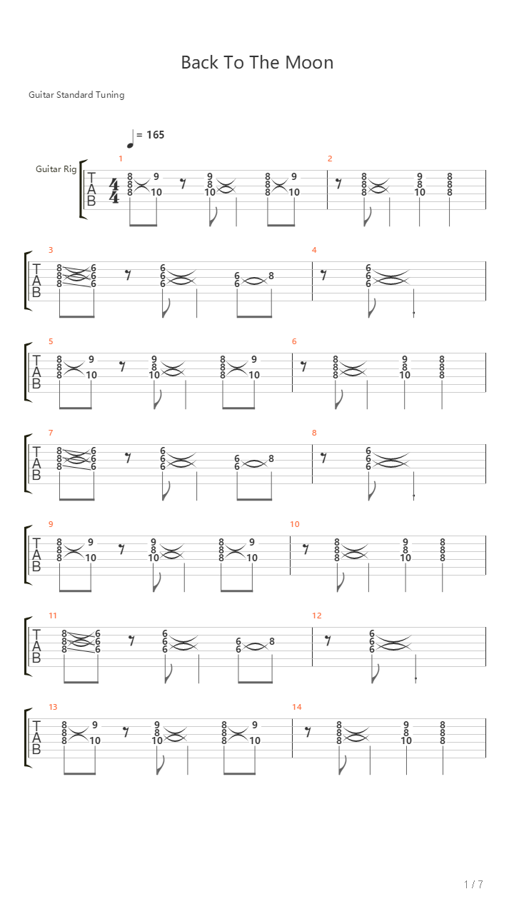 Back To The Moon吉他谱