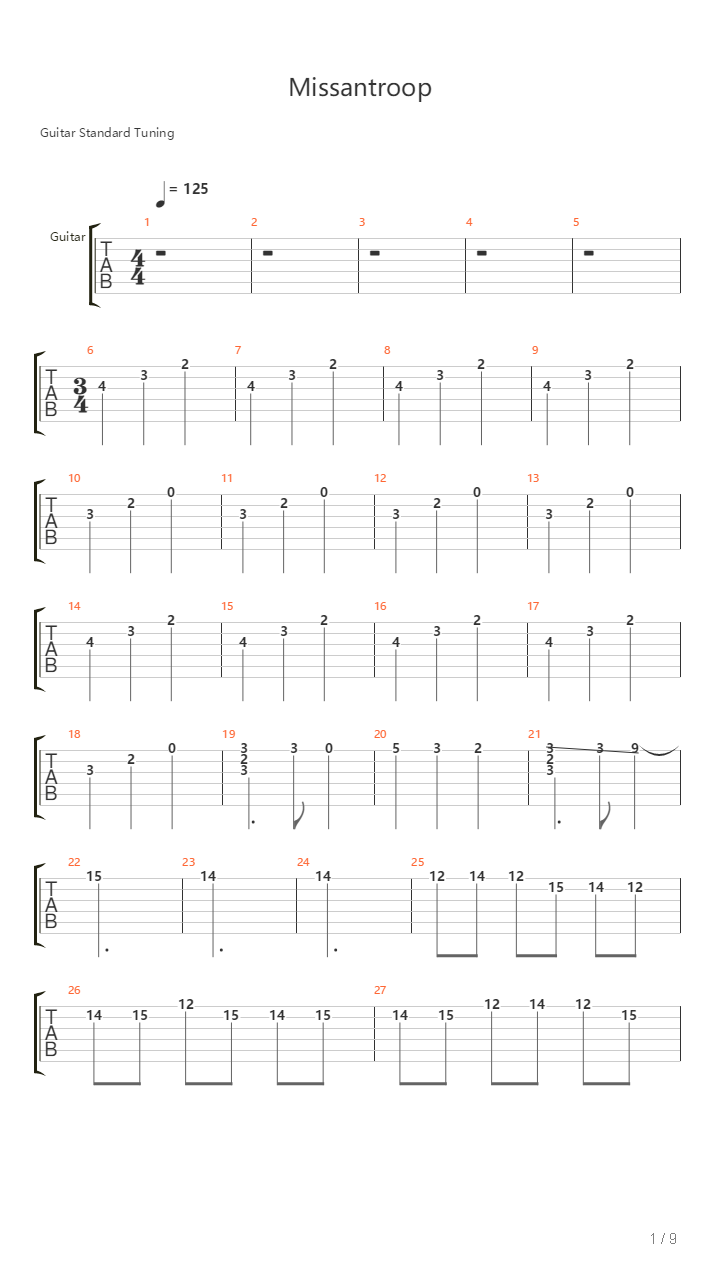 Missantroop吉他谱