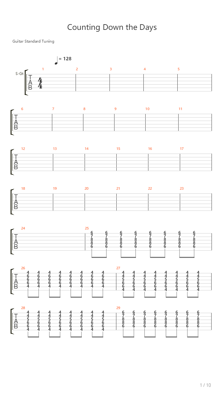 Counting Down The Days吉他谱