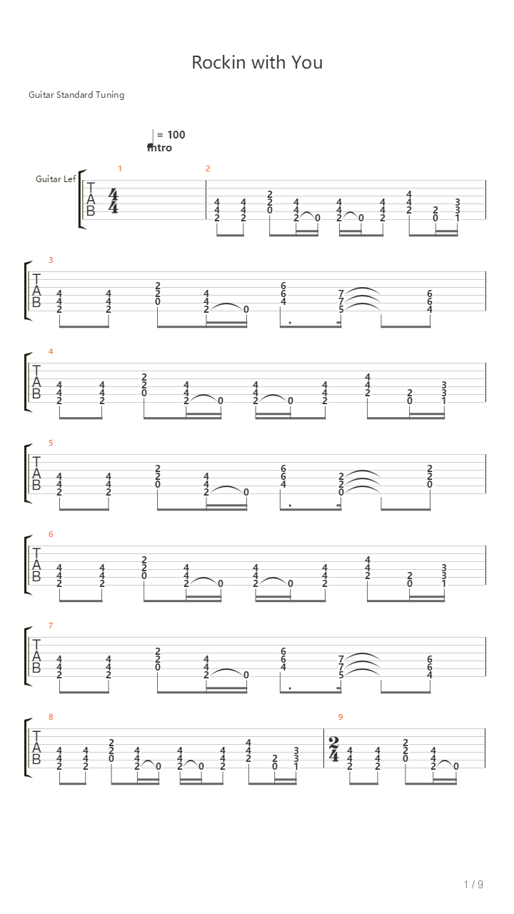 Rockin With You吉他谱