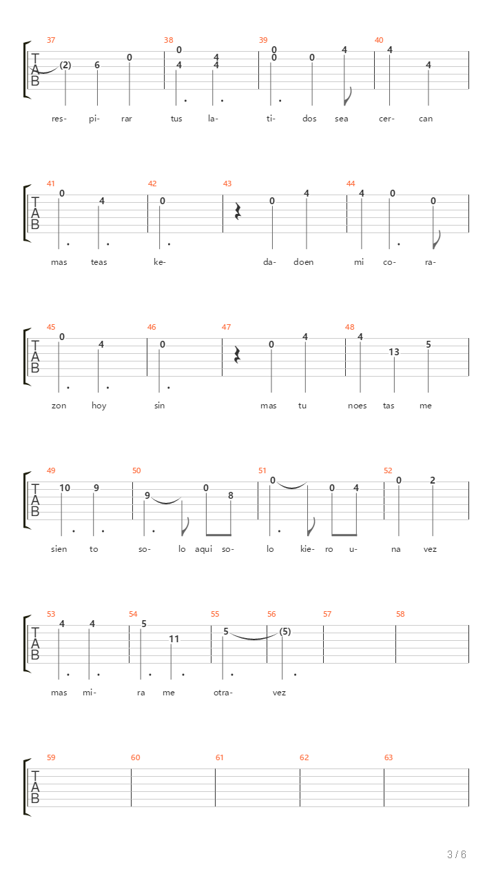 Mirame Otra Vez吉他谱