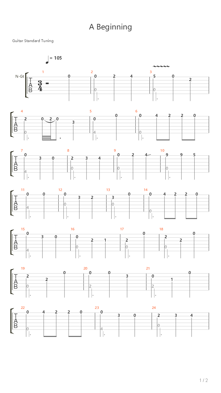 A Beginning吉他谱