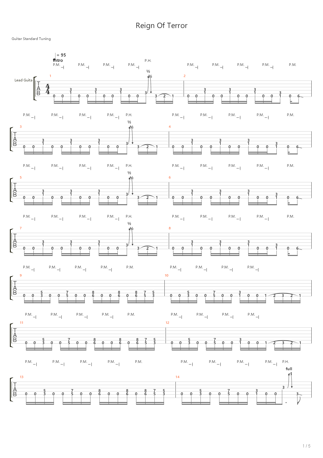 Reign Of Terror吉他谱