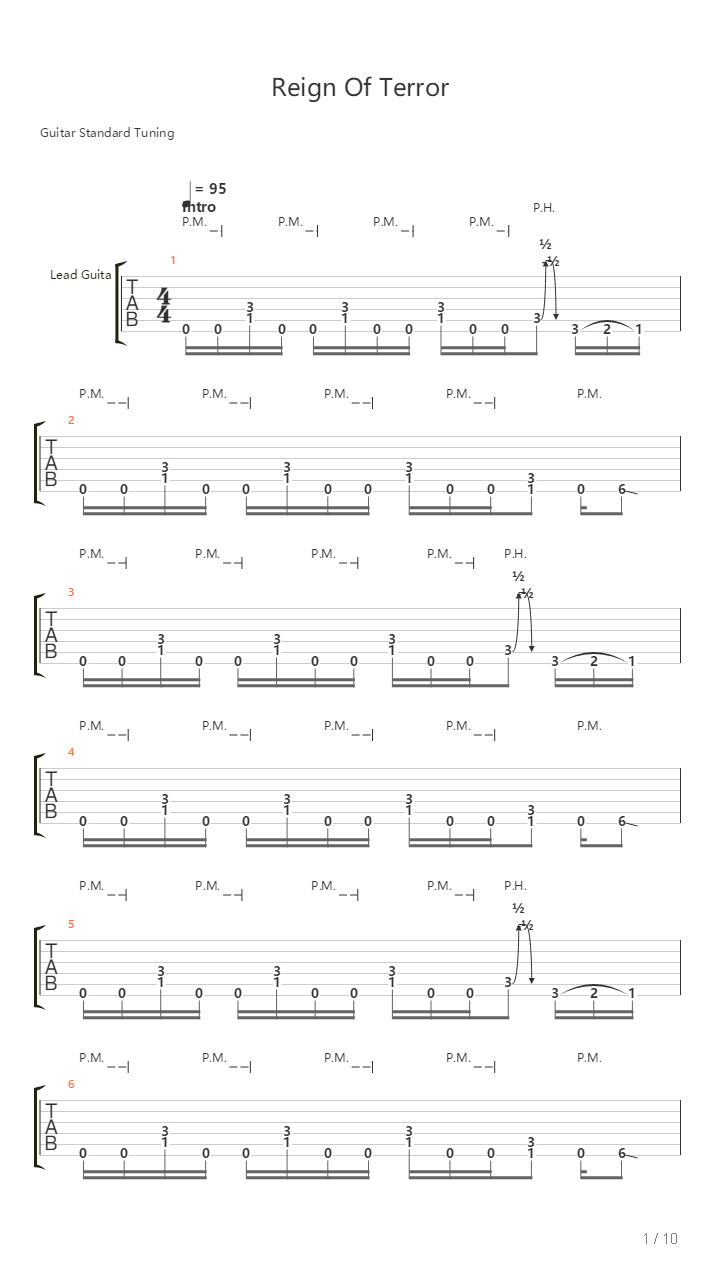 Reign Of Terror吉他谱
