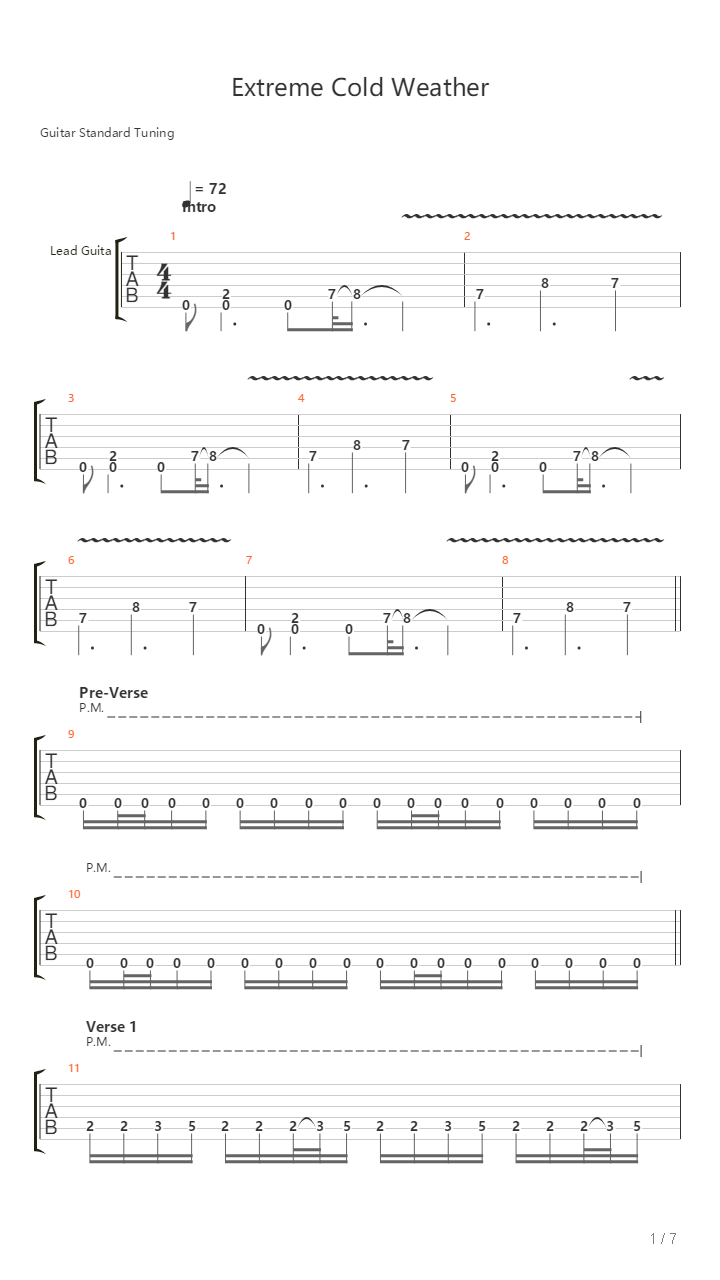 Extreme Cold Weather吉他谱