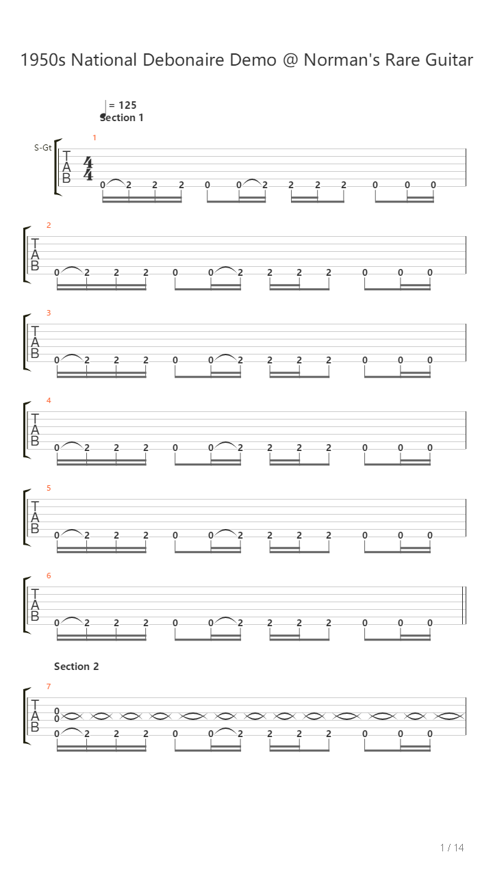 1950S National Debonaire Demo At Normans Rare Guitar吉他谱