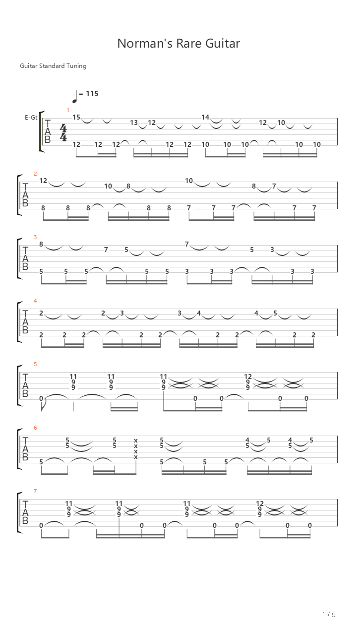 Normans Rare Guitar Piece吉他谱