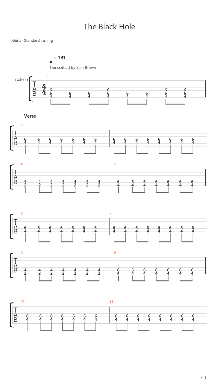 The Black Hole吉他谱